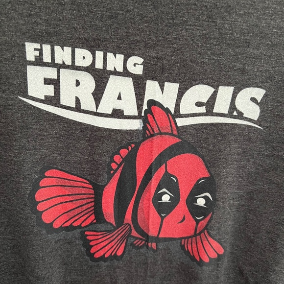 Finding Francis Teepublic XL T-shirt Gray Deadpool - Picture 2 of 3